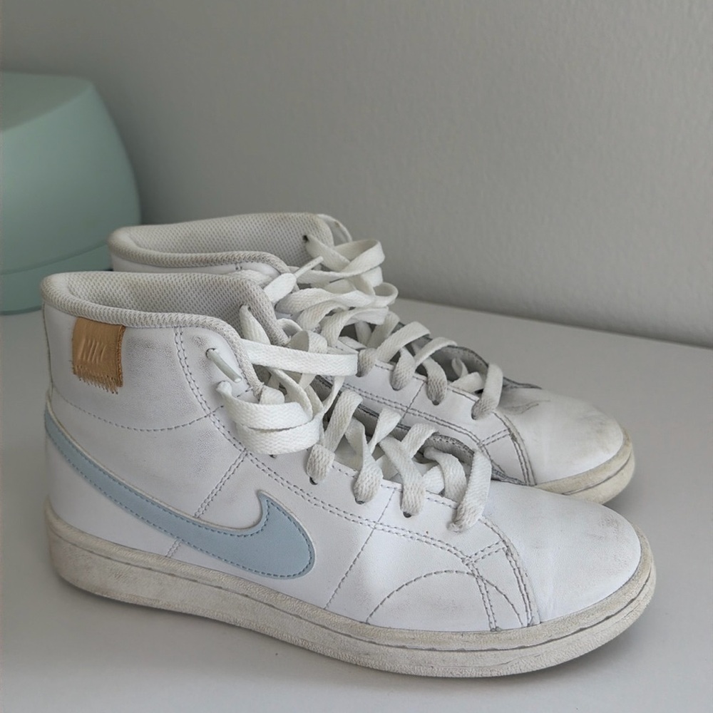 Nike Court Royale Mid White Light Blue High Top Sneakers